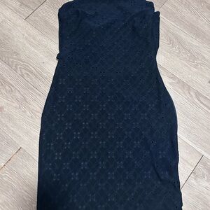 Eclipse Navy Eyelet Mini Sheath Dress